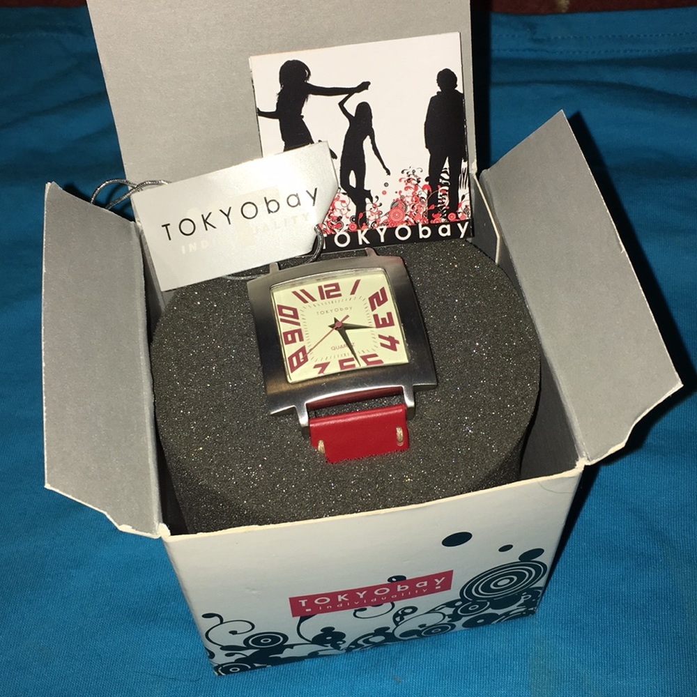 Tokyo Bay “Tram” Red Leather Watch